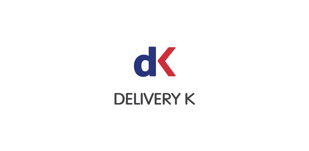 Delivery K logo featuring a blue 'd' and red 'k' initials with the wordmark 'DELIVERY K' beneath it.